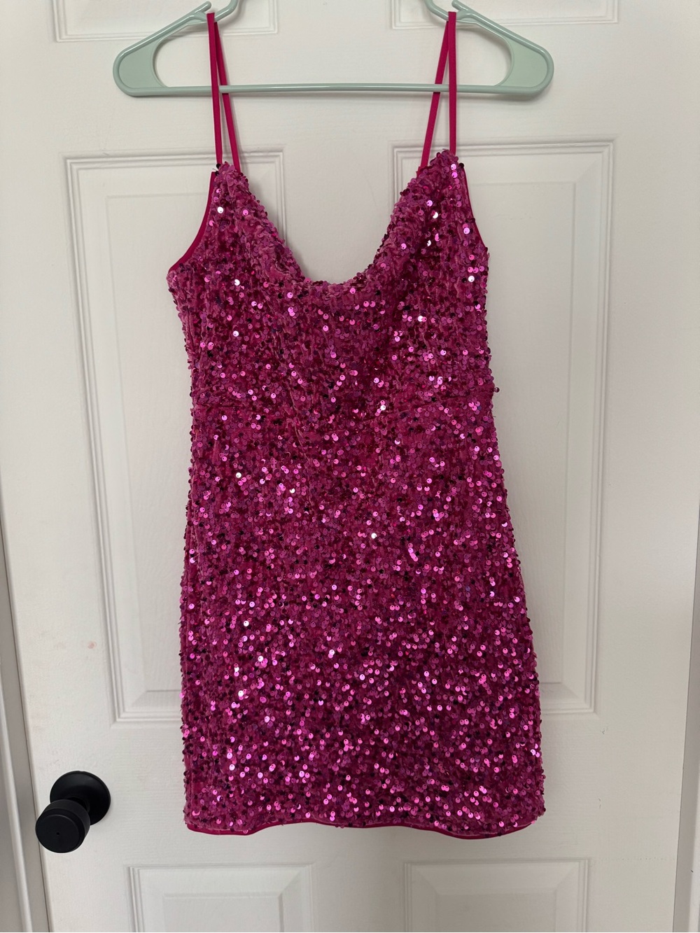 Pink Fuchsia Sequin Slip Dress - Women